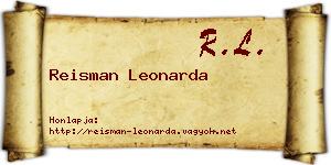 Reisman Leonarda névjegykártya